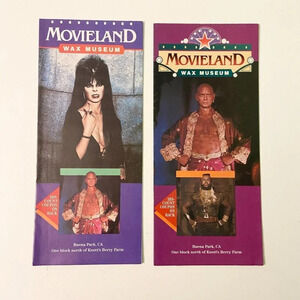 Vintage 1986 Lot of 2 Movieland Wax Museum Buena Park  California Brochure